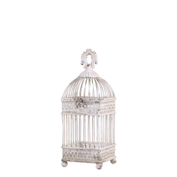 Fuglebur med dekor i creme