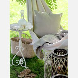 Servietholder m. dekorkant, creme