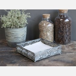  Vire Servietholder m. mnster,  antique zink