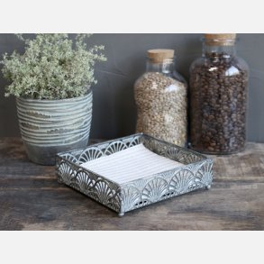  Vire Servietholder m. mnster,  antique zink