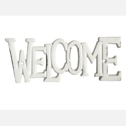 Skilt "Welcome", creme