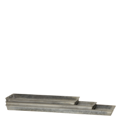 Aflang fad i antique zink