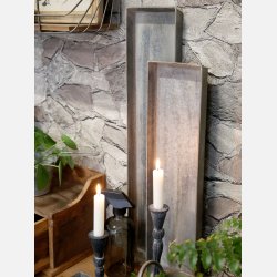 Aflang fad i antique zink