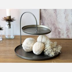 Etagere m. 2 fade, messing