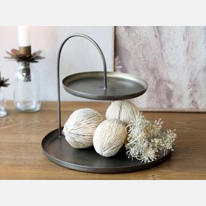 Etagere m. 2 fade, messing