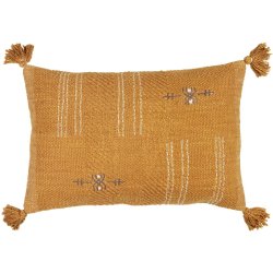 Pudebetrk Sada cognac m/broderi og kvaste, bagside i ubleget lrred