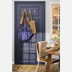 Taske m/lynl�s og indvendig lomme indigo