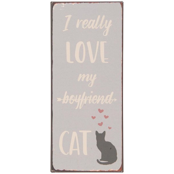 Metalskilt I really love my boyfriend cat