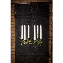 Lysekrone i metal til lys, sort