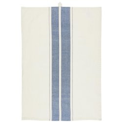 Viskestykke m/bl og smalle sorte striber