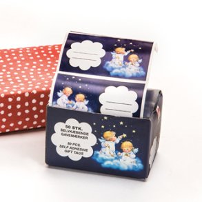 Klbegavemrker, 50/rulle, engel p sky  3X6CM