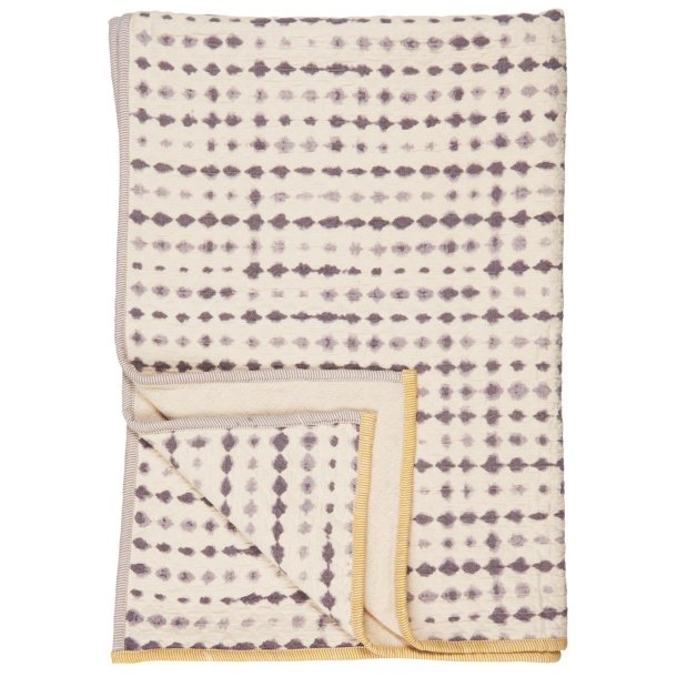 Ib Laursen, Plaid Vigga m/lilla print dobbeltv�vet, bagside neutral