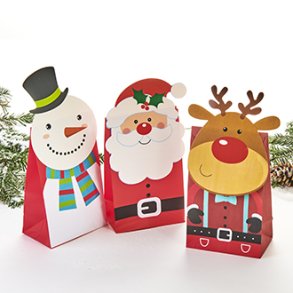 Gavepose, julemand/snemand/rensdyr - 3 STK.