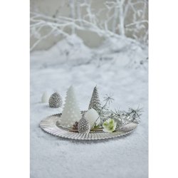 Trelia decoration stearinlys, hvid kogle