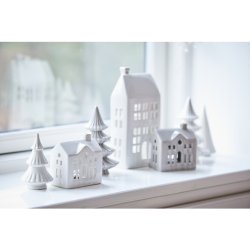 Lene Bjerre, Mythel decoration tr� 6.1X6.1X11.9 cm. hvid