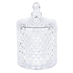 Glaskrukke med lg, transparent