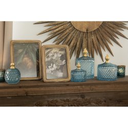 Glaskrukke med lg, stor bl