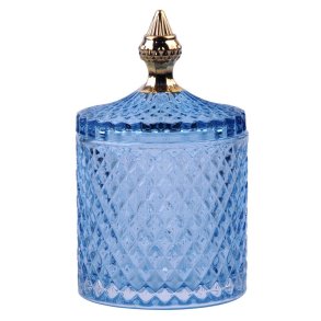 Glaskrukke med lg, stor bl