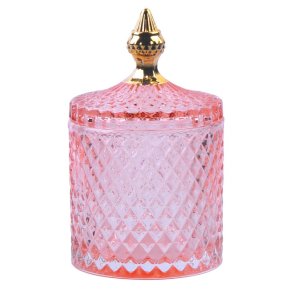 Glaskrukke med lg, stor pink