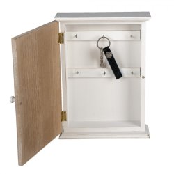 Ngleskab, brun m. blomster