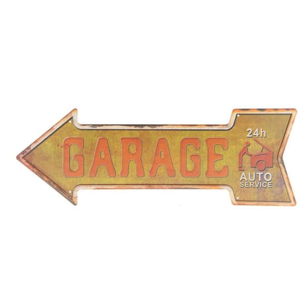 Metalskilt, garage