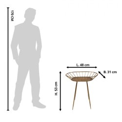 Sidebord i guldfarvet metal