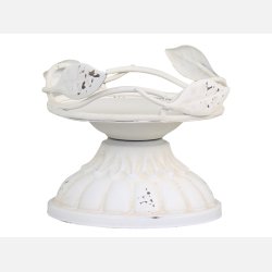 Stage m. dekor til bloklys, antique  creme