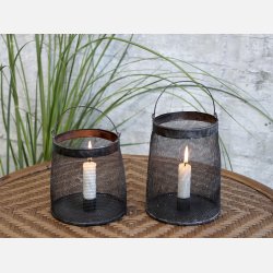 Hurricane til bedelys, sort net, lav