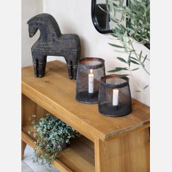 Hurricane til bedelys, sort net, lav