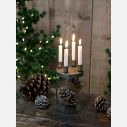 Stage glas m. 4 holdere messing