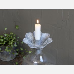 Lysholder m. blomst, zink