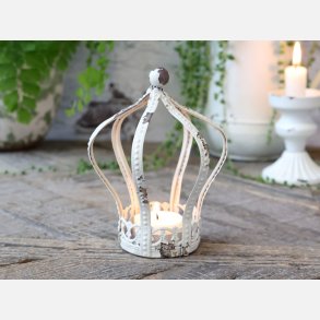 Fyrfadsstage krone, lille creme