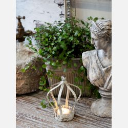 Fyrfadsstage krone, lille creme