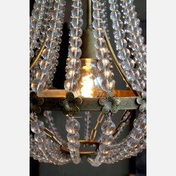 Fransk Lysekrone m. glasprismer
