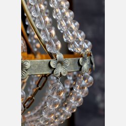 Fransk Lysekrone m. glasprismer