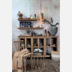 Lampe m. mnster, antique messing