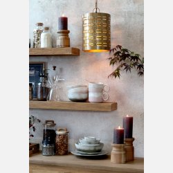 Lampe m. mnster, antique messing