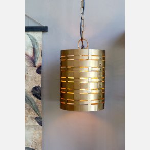 Lampe m. mnster, antique messing