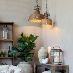 Lampe i rattanflet, lille