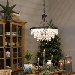 Versailles Lysekrone m. drbeformede glasprismer, lille