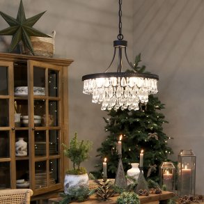 Versailles Lysekrone m. drbeformede glasprismer, lille