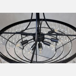 Versailles Lysekrone m. drbeformede glasprismer, stor