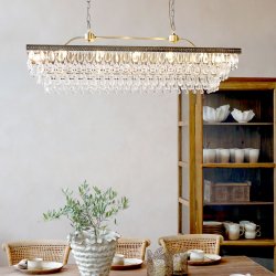 Versailles Lysekrone m. dr�beformede glasprismer, retangul�r