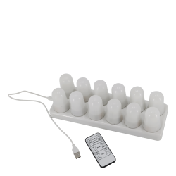 Chic Antique, Fyrfadslys LED 12 stk. genopladelig