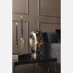 Lysestage, swirl grn  glas