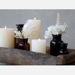 Gl. Fransk Apotekerglas m. lg st af 5, mocca