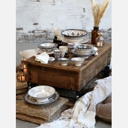 Gl. Fransk Apotekerglas m. lg st af 5, mocca