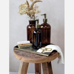 Gl. Fransk Apotekerglas m. lg st af 5, mocca