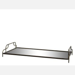 Spejlfad m. hndtag, antique messing