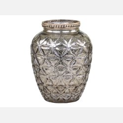 Vase m. perlekant, champagne